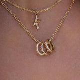 925 Silver CZ Circle Pendant Necklace for Women