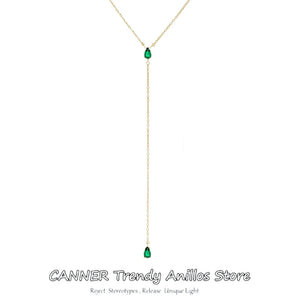 925 Silver Y-shaped Long Clavicle Necklace, Christmas Party Jewelry