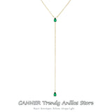 925 Silver Y-shaped Long Clavicle Necklace, Christmas Party Jewelry