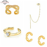 925 Silver Zircon Ear Cuff Clip Earrings No Piercing