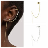925 Silver Zircon Ear Cuff Clip Earrings No Piercing