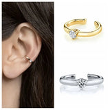 925 Silver Zircon Ear Cuff Clip Earrings No Piercing