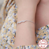 925 Silver Zircon Mama Bracelet Chain Family Love Bracelet Mother's Jewelry Gift