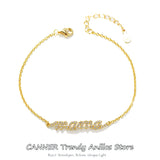 925 Silver Zircon Mama Bracelet Chain Family Love Bracelet Mother's Jewelry Gift