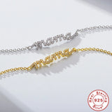 925 Silver Zircon Mama Bracelet Chain Family Love Bracelet Mother's Jewelry Gift