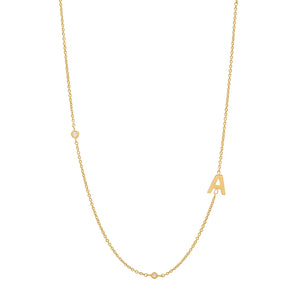 925 Silver Zircon Letters Clavicle Chain Necklace Wedding Gift