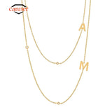 925 Silver Zircon Letters Clavicle Chain Necklace Wedding Gift