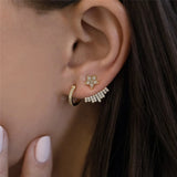 925 Silver Crystal Zircon Round Stud Earrings