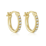 925 Silver Crystal Zircon Round Stud Earrings