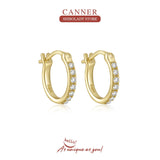 925 Silver Crystal Zircon Round Stud Earrings