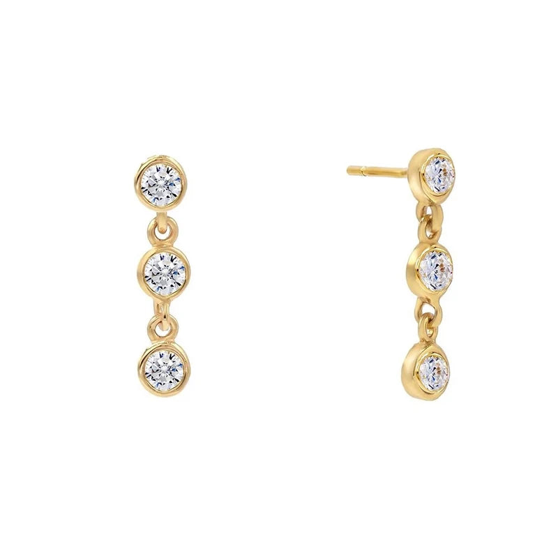 925 Silver Crystal Zircon Cartilage Stud Earrings for Women