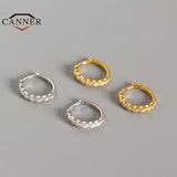 925 Silver Snake Hoop Earrings Zirconia Women Men