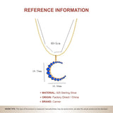 Moon Pendant Necklace 925 Silver with Zircon, Birthday Gift for Girlfriend