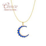 Moon Pendant Necklace 925 Silver with Zircon, Birthday Gift for Girlfriend