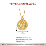 Sunflower Pendant Necklace 925 Sterling Silver Clavicle Chain for Women
