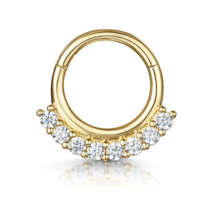 Zircon 925 Silver Round Piercing Cartilage Hoop Earrings Nose Ring