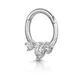 Zircon 925 Silver Round Piercing Cartilage Hoop Earrings Nose Ring