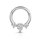 Zircon 925 Silver Round Piercing Cartilage Hoop Earrings Nose Ring