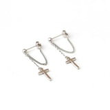 925 Sterling Silver Cross Earrings Studs for Women