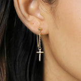 925 Sterling Silver Cross Earrings Studs for Women