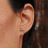 Angel Eyes 925 Silver Earrings Emerald Fine Jewelry Aretes 18K