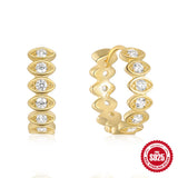 Angel Eyes 925 Silver Earring Zirconia Hoops Cartilage Fine Jewelry