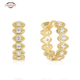 Angel Eyes 925 Silver Earring Zirconia Hoops Cartilage Fine Jewelry
