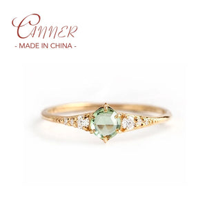 925 Silver Light Green Zircon Engagement Ring