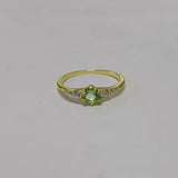925 Silver Light Green Zircon Engagement Ring