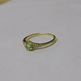 925 Silver Light Green Zircon Engagement Ring