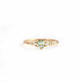 925 Silver Light Green Zircon Engagement Ring