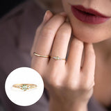 925 Silver Light Green Zircon Engagement Ring