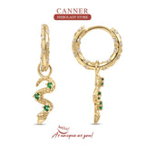 Snake Earrings Silver 925 Zirconia Drop Earrings
