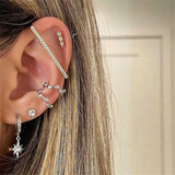 Anise Star 925 Silver Drop Earrings Ocean Zircon Fine Jewelry