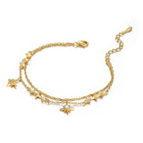 Anise Star Bracelet Silver 925 Sterling Chain 18K Fine Jewelry