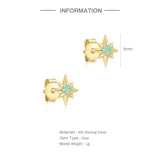 Anise Star Earrings Silver 925 Stud Earrings For Women Wedding Party 18K