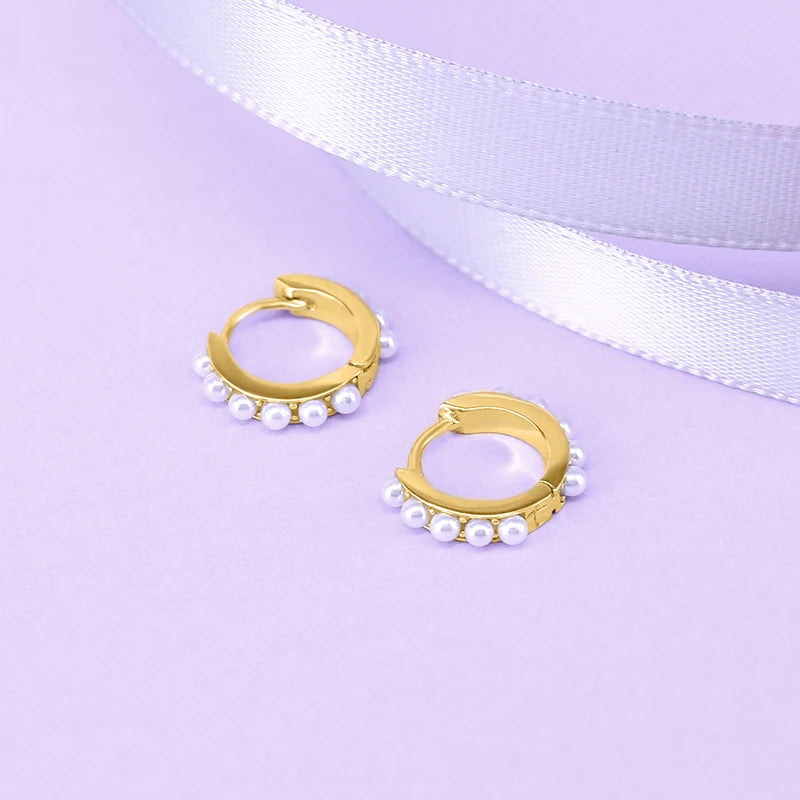 Hoops Earring Light S925 Silver Pearl Earrings Wedding Jewelry
