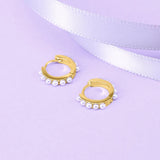 Hoops Earring Light S925 Silver Pearl Earrings Wedding Jewelry