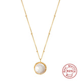925 Silver Pearl Pendant Necklace Sweet Girls Bride Jewelry