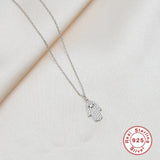 925 Silver Zircon Palm Pendant Necklaces for Women