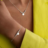 Silver 925 Sterling Bead Disc Bracelet Women Jewelry Gift Wedding