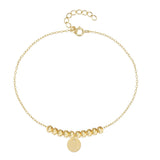 Silver 925 Sterling Bead Disc Bracelet Women Jewelry Gift Wedding