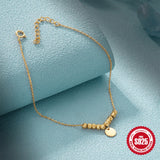 Silver 925 Sterling Bead Disc Bracelet Women Jewelry Gift Wedding