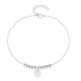 Silver 925 Sterling Bead Disc Bracelet Women Jewelry Gift Wedding
