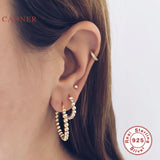 Sterling Silver Beancurd Earrings Zircon Diamond Jewelry