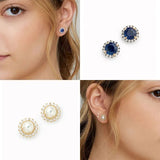 Big Pearl Earrings Silver 925 Zirconia Stud Earrings