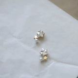 Zircon Pearl Stud Earrings 925 Sterling Silver Mini Earrings For Women