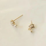 Zircon Pearl Stud Earrings 925 Sterling Silver Mini Earrings For Women