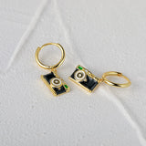 925 Sterling Silver Drop Earrings for Women Golden Piercing Accessory