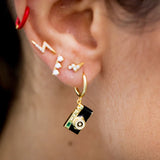 925 Sterling Silver Drop Earrings for Women Golden Piercing Accessory